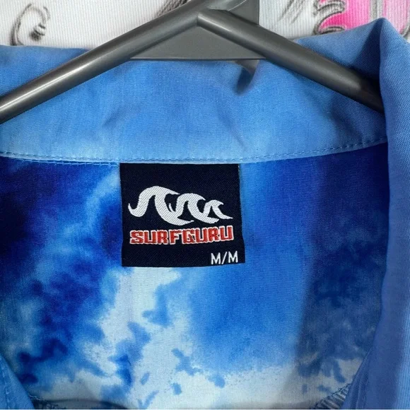 Surf guru button up Tshirt vintage surf 🏄‍♂️ scene Ocean Wave Print y2k Shirt - Picture 7 of 9